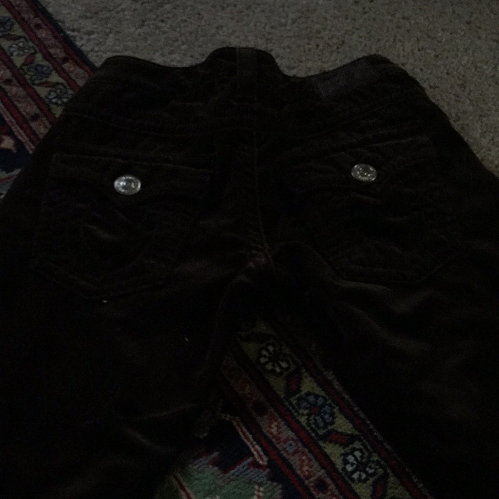 True Religion Dark Chocolate Brown Velvet Jeans